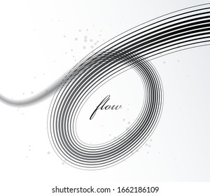 Elegantes líneas grises vectorial fondo abstracto dimensional, rayas de curva dinámica 3D en movimiento bello elemento de diseño, plantilla para banner o afiche y otros anuncios.