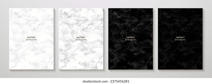 Elegant grey marble texture set. Vector background collection for cover design, brochure, poster, cover, banner, flyer, invitation and wedding card. Grey stone texture. Vector.