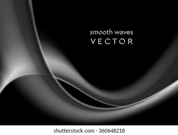 Elegant grey wavy smoke abstract background. Vector graphic design