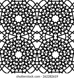 Elegant grille black and white seamless pattern, EPS8 - vector graphics.