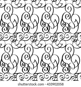 Elegant grille black and white seamless pattern, EPS8 - vector graphics.