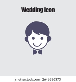 Elegant groom icon presents a simple design for wedding invitations and love themes with a minimalistic avatar.