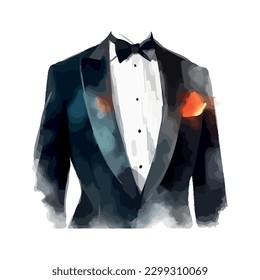 Elegant groom suit design over white