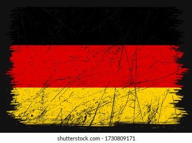 Elegant grunge flag of Germany country. Happy independence day of Germany. Brush flag on shiny black background