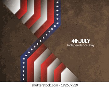 Elegant grunge textured american flag theme background design for independence day. vector illustration