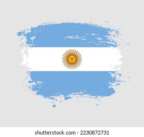 Elegant grungy brush flag with Argentina national flag vector