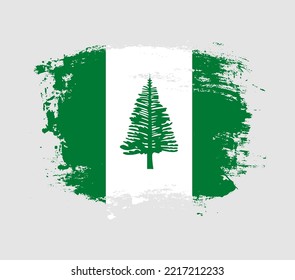 Elegant grungy brush flag with Norfolk Island national flag vector