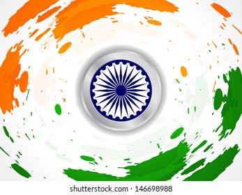 elegant grungy Indian flag theme design for Indian Republic day and Independence Day.