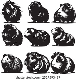 Elegant Guinea Pig Silhouette on Grass