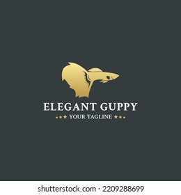 Elegant Guppy Fish Logo Vector Simple Stock Vector (Royalty Free ...