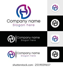 Elegant 'H' letter logo in a circle shape, ideal for branding, corporate identity, or personal monogram. Clean, professional design perfect for modern and versatile use.