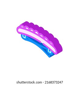 elegant hair pin with clap isometric icon vector. elegant hair pin with clap sign. isolated symbol illustration