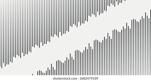Patrón dinámico que fluye de las líneas medias elegantes en colores negros con el espacio para el texto aislado en el fondo blanco. fondo del Arte vectorial