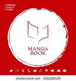 Elegant halftone logo with book symbol