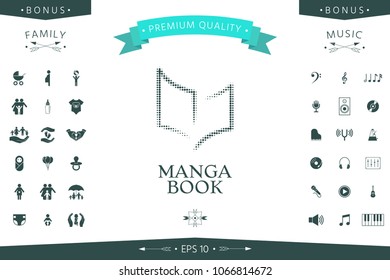 Elegant halftone logo with book symbol