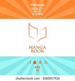 Elegant halftone logo with book symbol