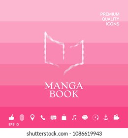 Elegant halftone logo with book symbol