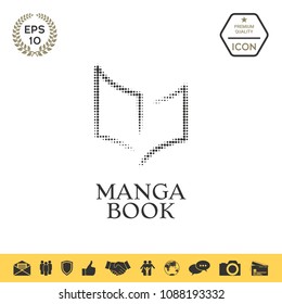 Elegant halftone logo with book symbol