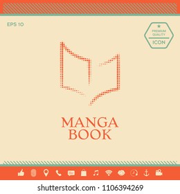 Elegant halftone logo with book symbol