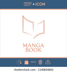 Elegant halftone logo with book symbol