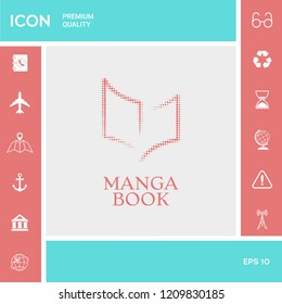 Elegant halftone logo with book symbol