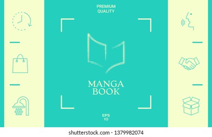 Elegant halftone logo with book symbol