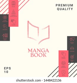 Elegant halftone logo with book symbol