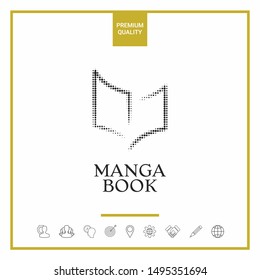 Elegant halftone logo with book symbol