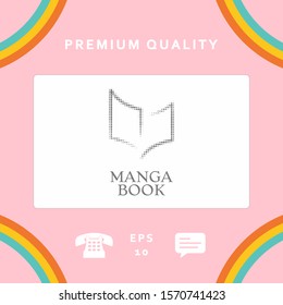 Elegant halftone logo with book symbol