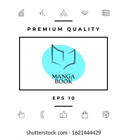Elegant halftone logo with book symbol