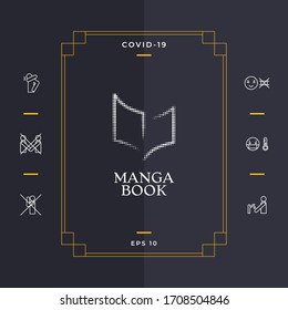 Elegant halftone logo with book symbol