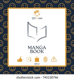 Elegant halftone logo with book symbol