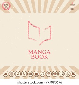 Elegant halftone logo with book symbol
