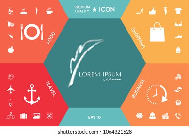 Elegant halftone logo with Fountain pen