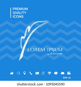Elegant halftone logo with Fountain pen