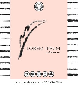 Elegant halftone logo with Fountain pen