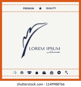 Elegant halftone logo with Fountain pen
