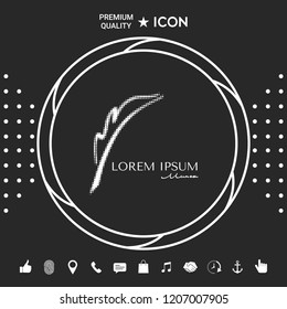 Elegant halftone logo with Fountain pen