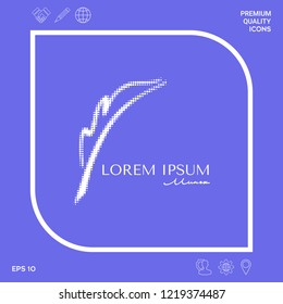 Elegant halftone logo with Fountain pen