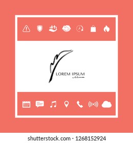 Elegant halftone logo with Fountain pen