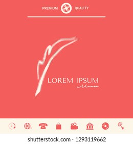 Elegant halftone logo with Fountain pen