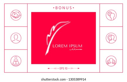 Elegant halftone logo with Fountain pen