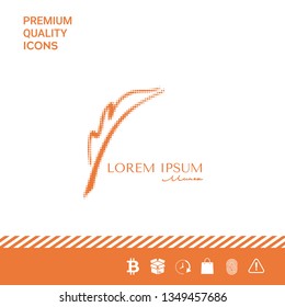 Elegant halftone logo with Fountain pen