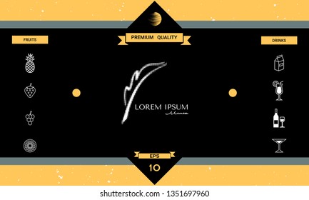 Elegant halftone logo with Fountain pen