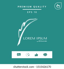 Elegant halftone logo with Fountain pen