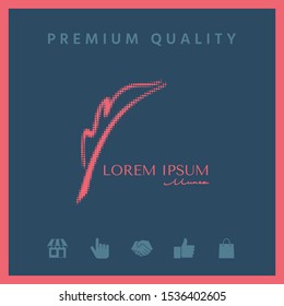 Elegant halftone logo with Fountain pen