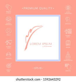 Elegant halftone logo with Fountain pen