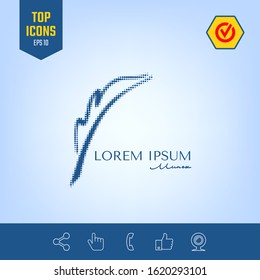 Elegant halftone logo with Fountain pen