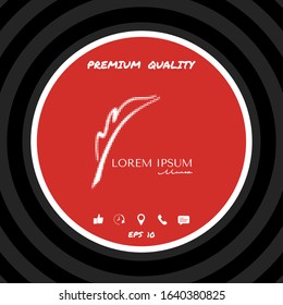 Elegant halftone logo with Fountain pen