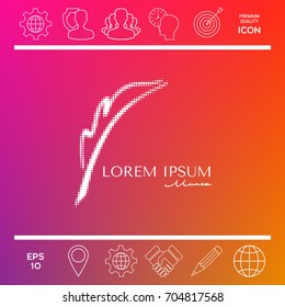 Elegant halftone logo with Fountain pen.